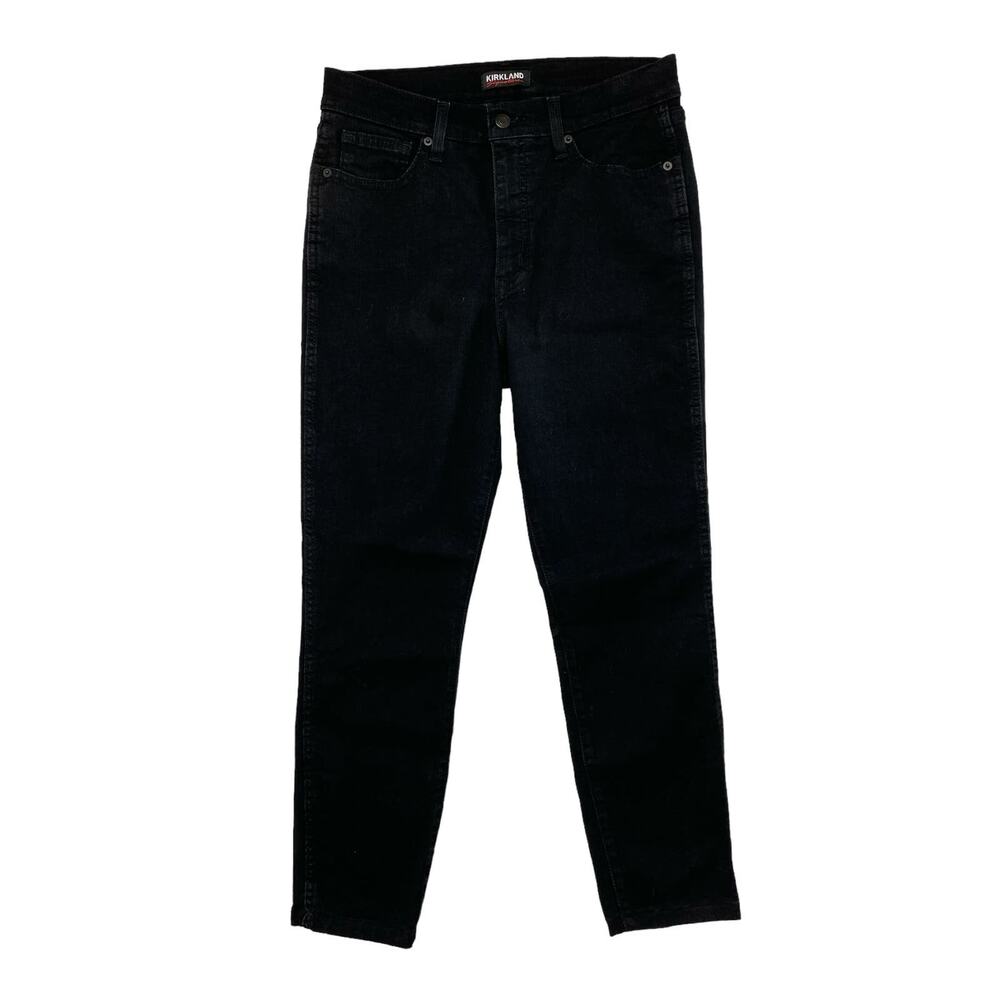 KIRKLAND SIGNATURE Black High Rise Skinny Fit Crop Jeans Size 10 Cotton Tencel